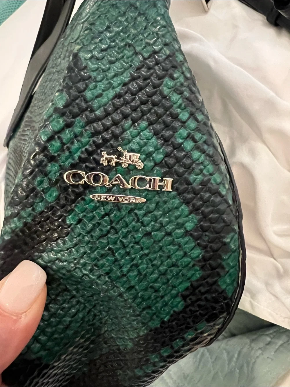 Coach TurnLock Snake Embossed Bag
